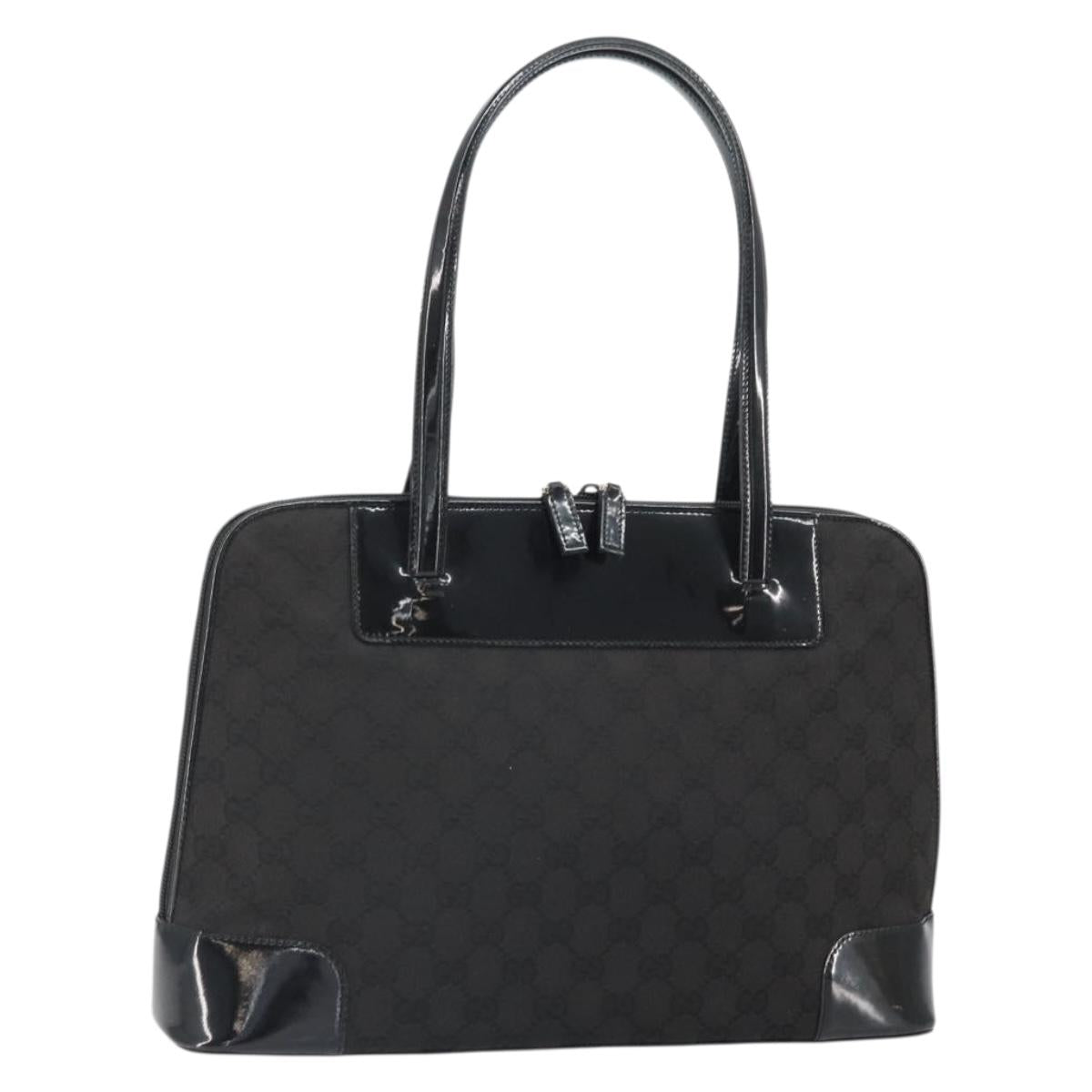 GUCCI GG Canvas Tote Bag Black Gold 002 1122 3444 Auth ep13276