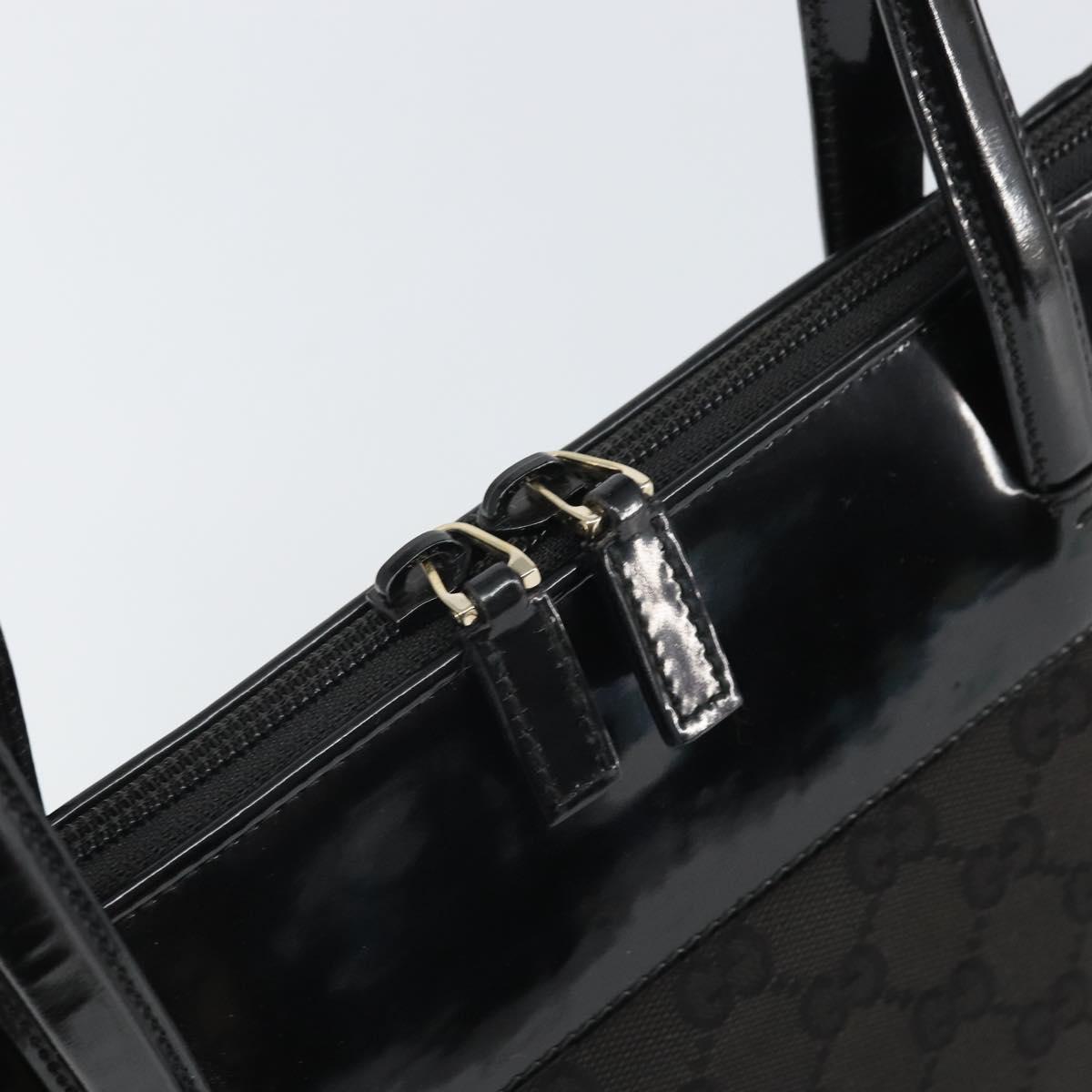 GUCCI GG Canvas Tote Bag Black Gold 002 1122 3444 Auth ep13276