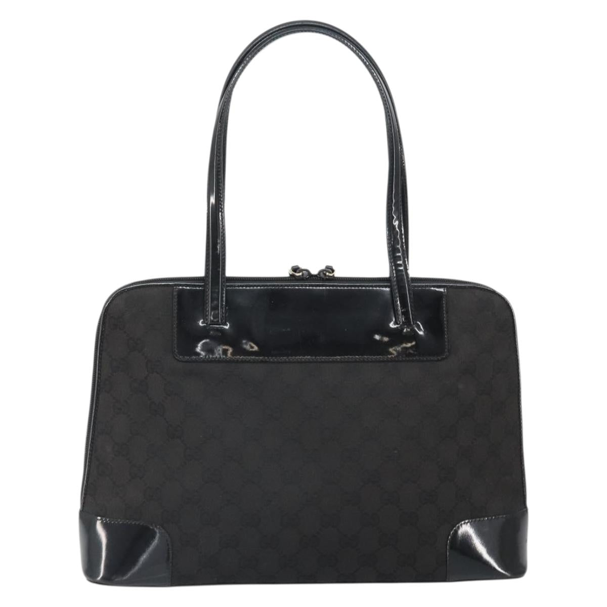 GUCCI GG Canvas Tote Bag Black Gold 002 1122 3444 Auth ep13276