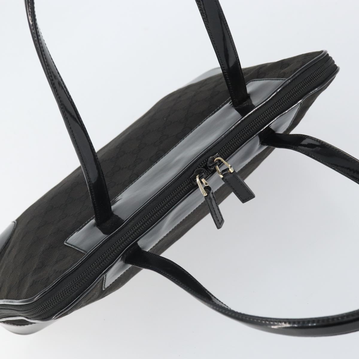 GUCCI GG Canvas Tote Bag Black Gold 002 1122 3444 Auth ep13276