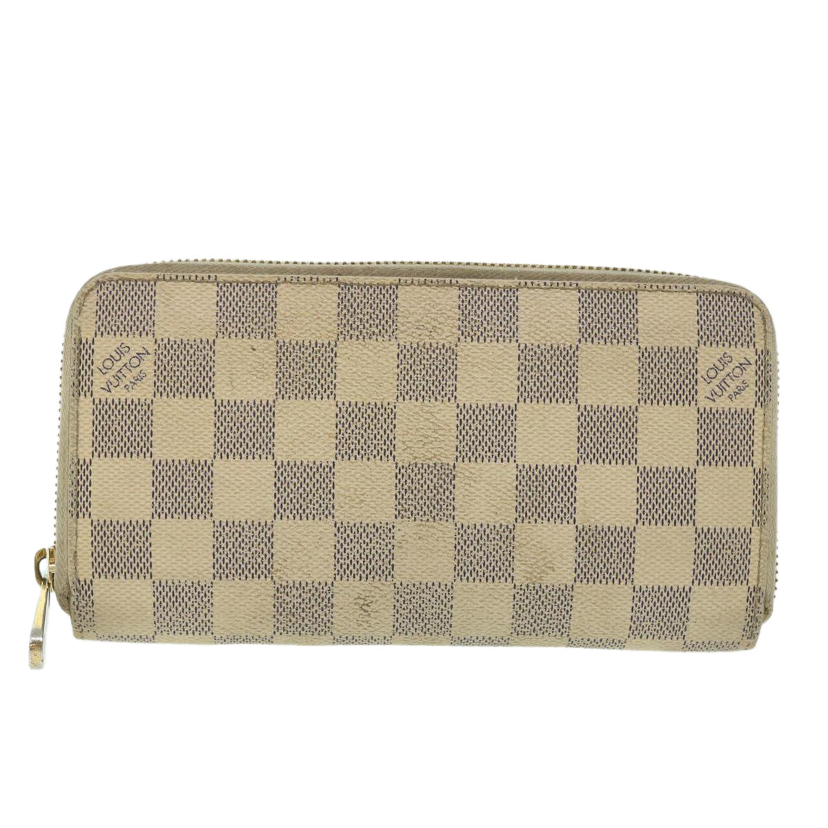 LOUIS VUITTON Damier Azur Zippy Wallet Long Wallet N63503 LV Auth ep1328