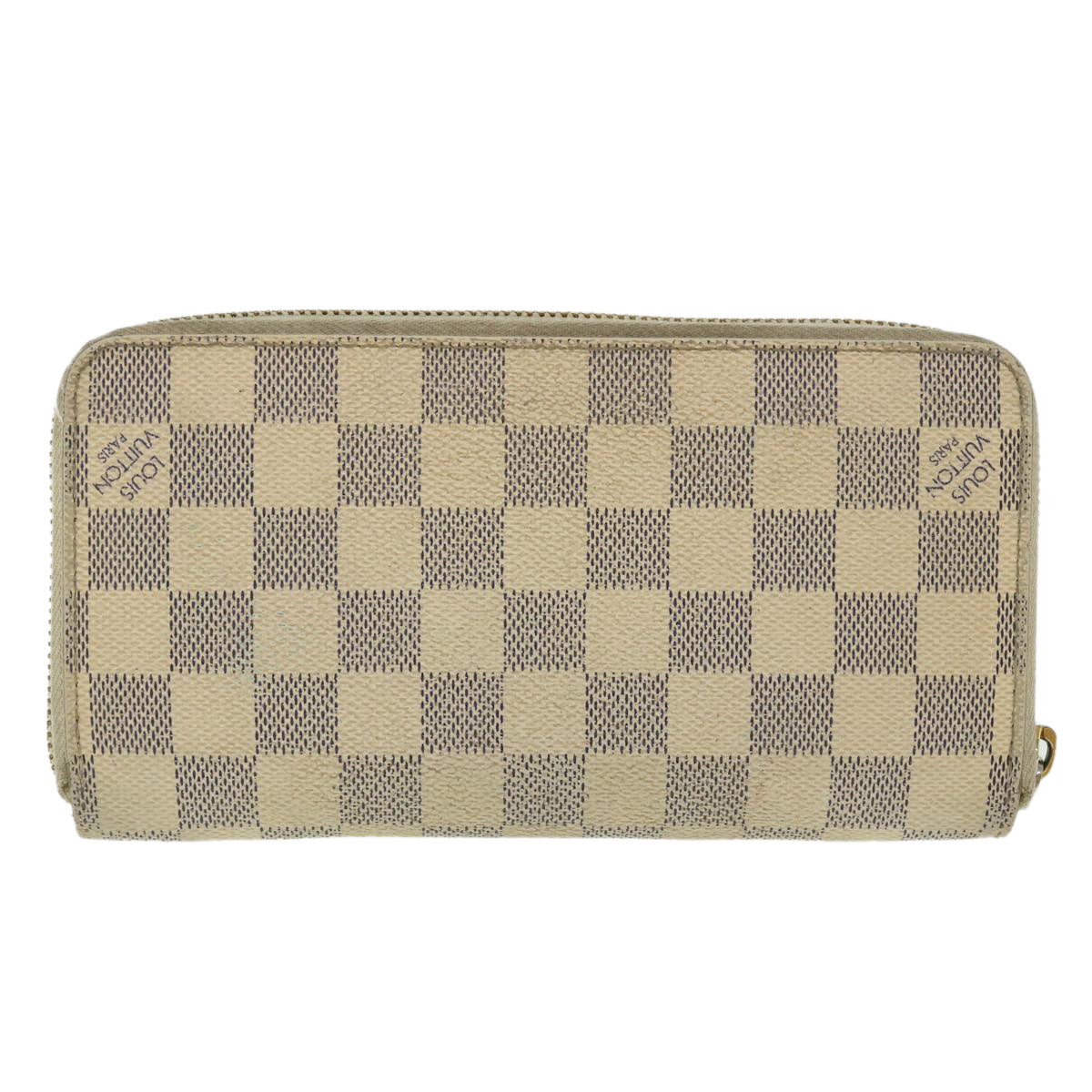 LOUIS VUITTON Damier Azur Zippy Wallet Long Wallet N63503 LV Auth ep1328