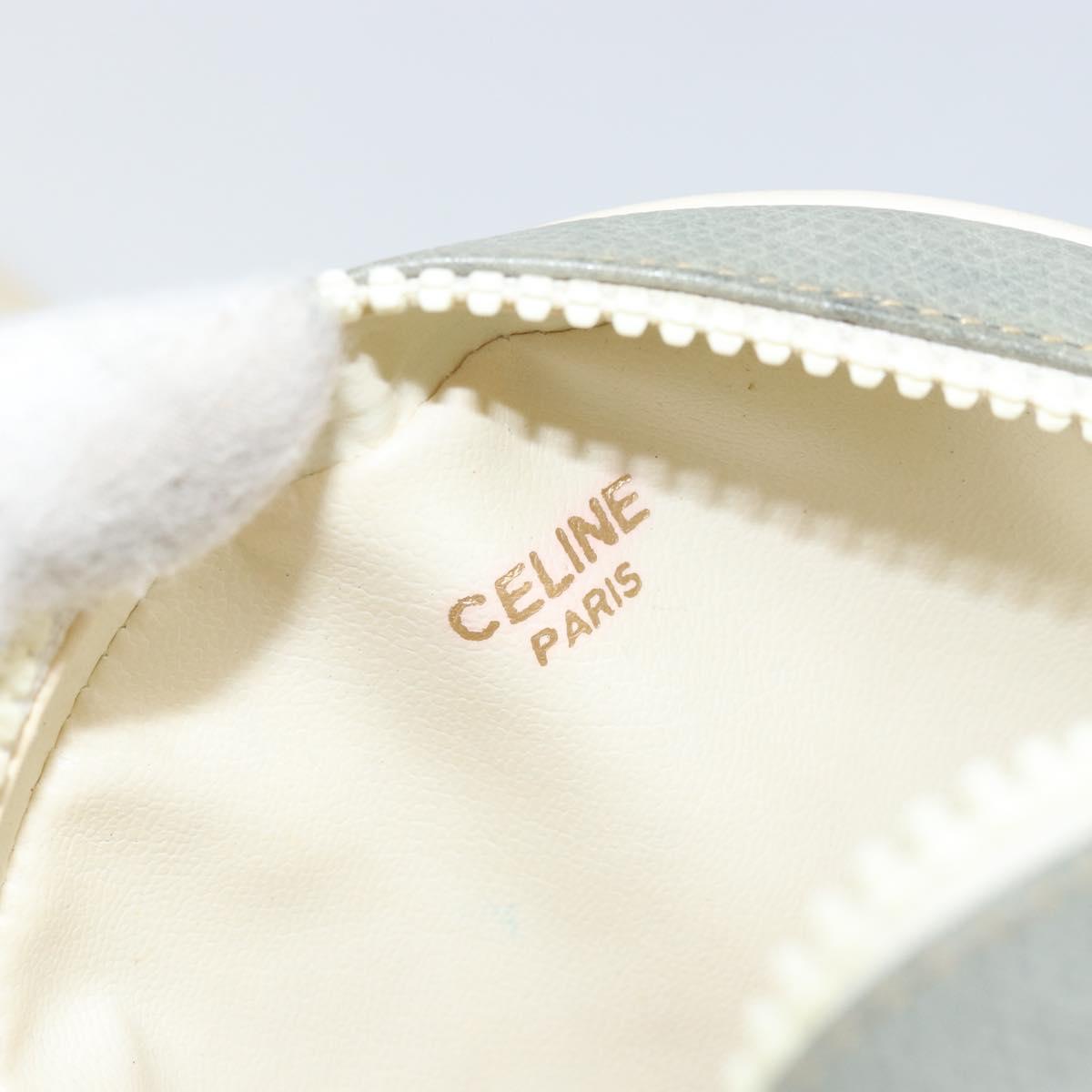 CELINE Shoulder Bag Leather Light Blue Gold Auth ep13281