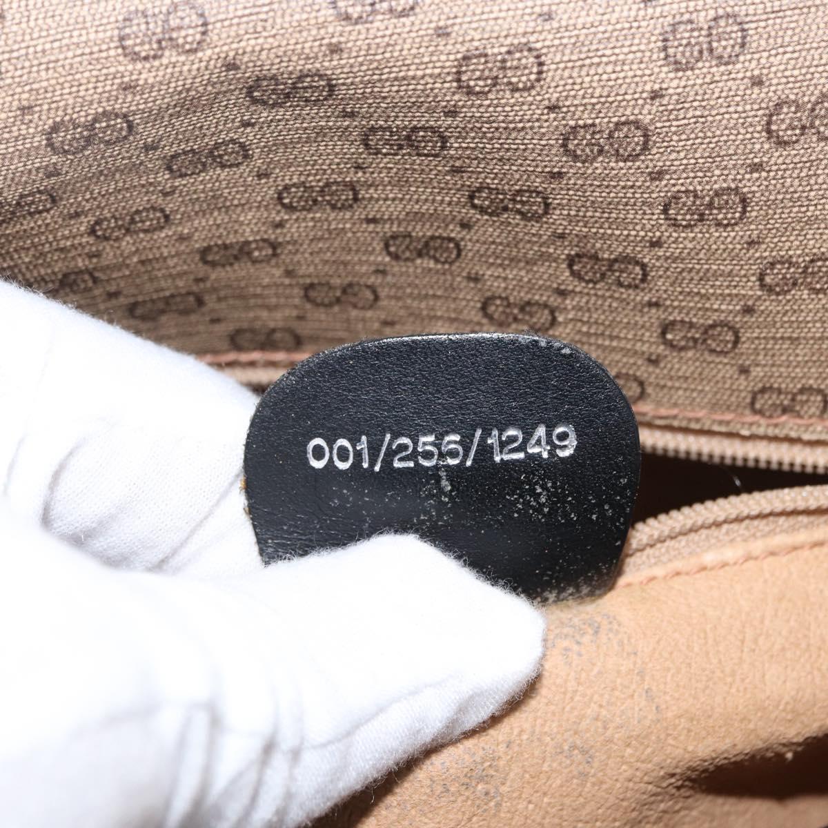 GUCCI Micro GG Supreme Web Sherry Line Bag PVC Beige Silver Auth ep13285