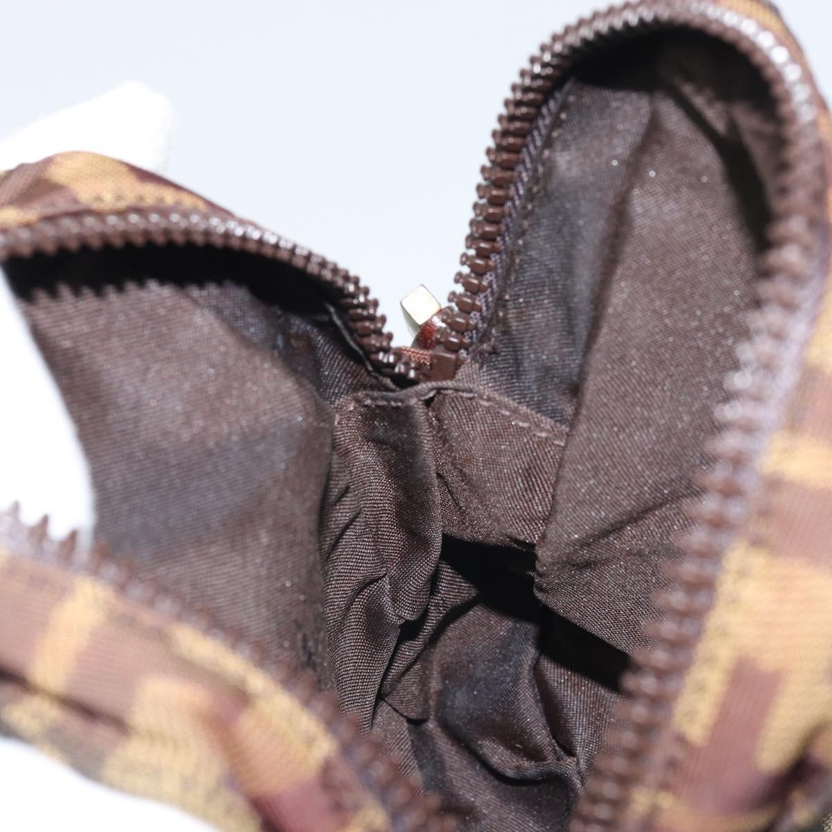 FENDI Zucca Canvas Shoulder Bag Black Brown Auth ep13292