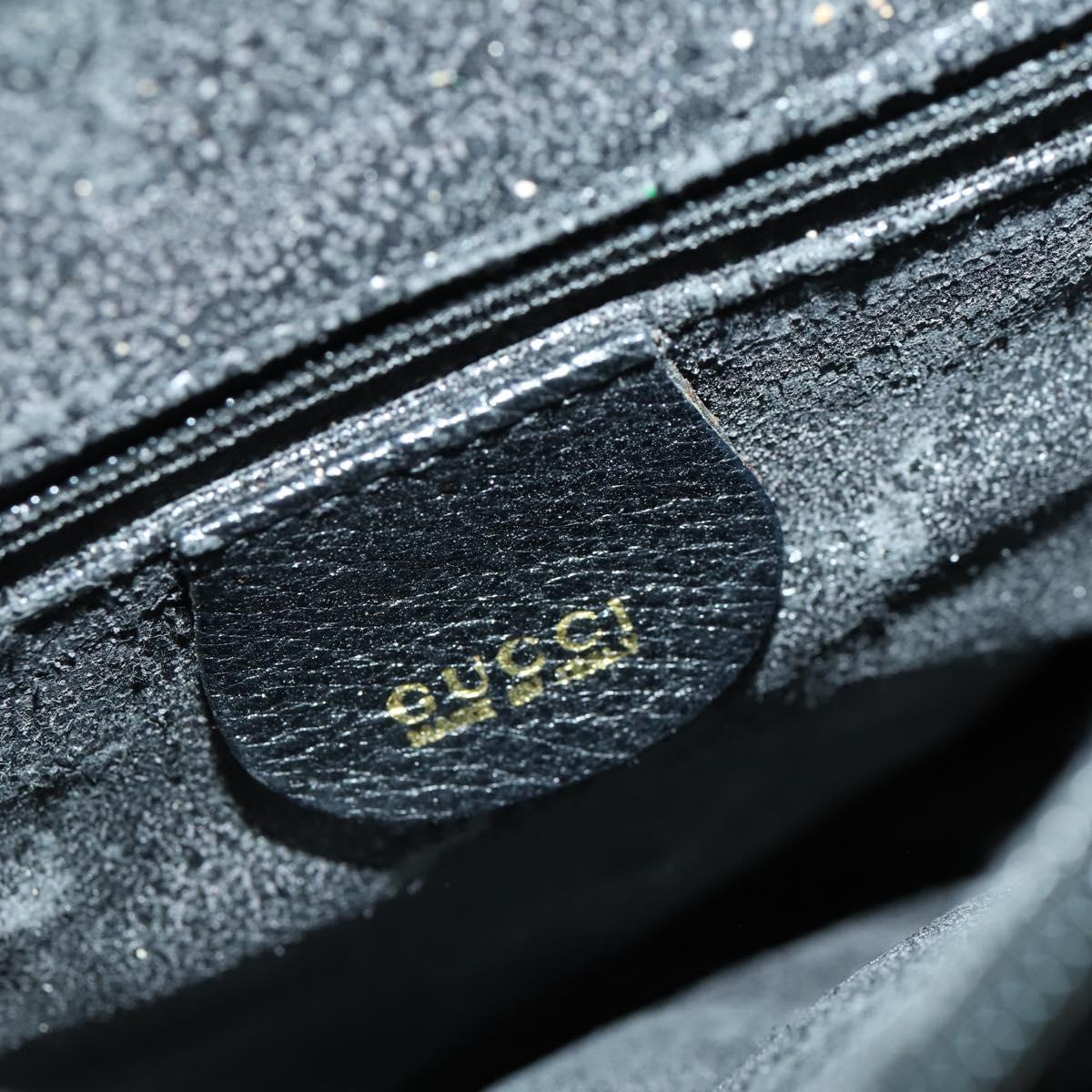 GUCCI Bamboo Hand Bag Leather Black Gold 002 123 0260 Auth ep13295