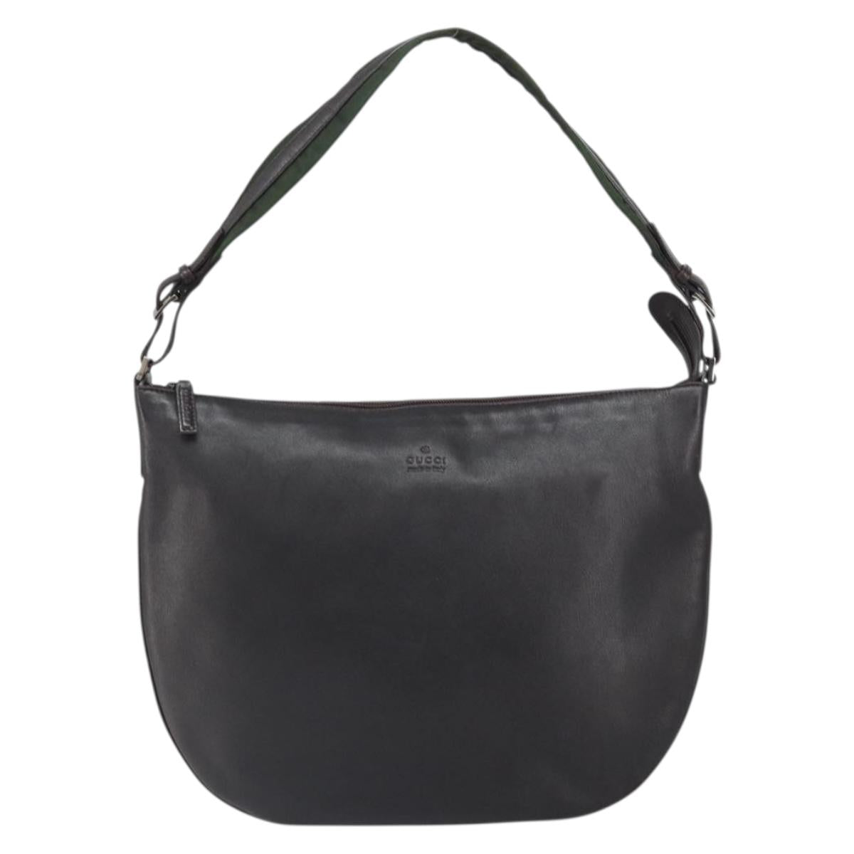 GUCCI GG Canvas Shoulder Bag Black Silver 001 1206 Auth ep13300