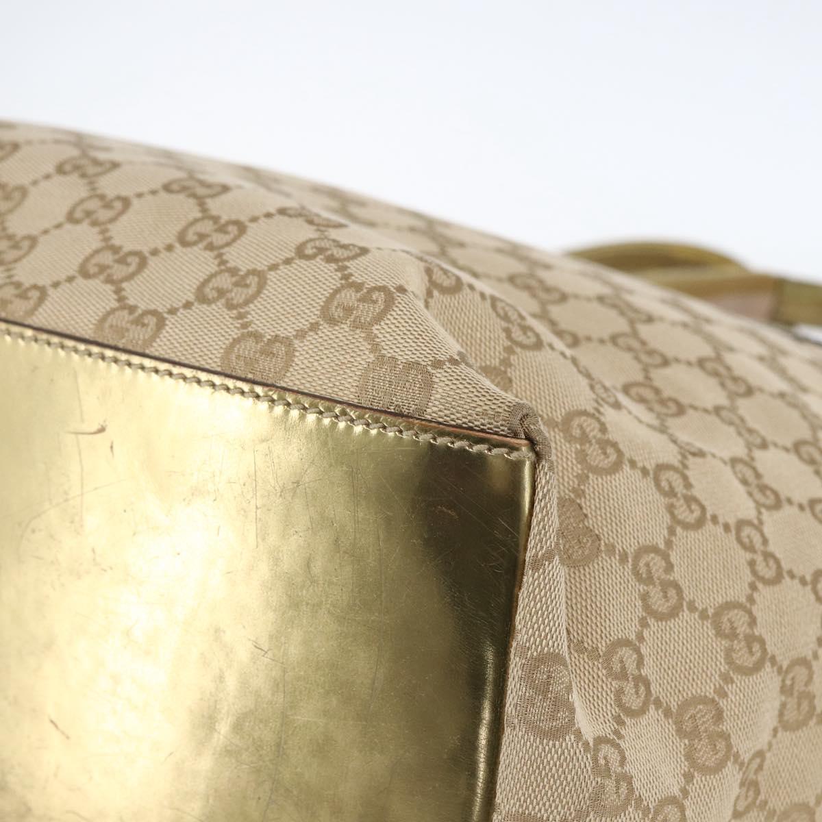 GUCCI GG Canvas Sherry Line Tote Bag Beige Pink 131231 Auth ep13301