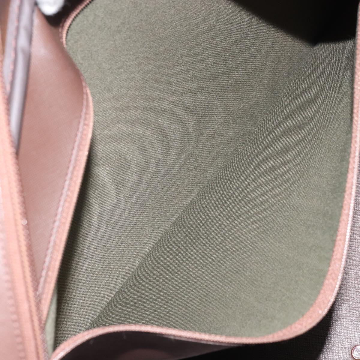 Burberrys Nova Check Boston Bag Canvas Beige Gold Auth ep13303