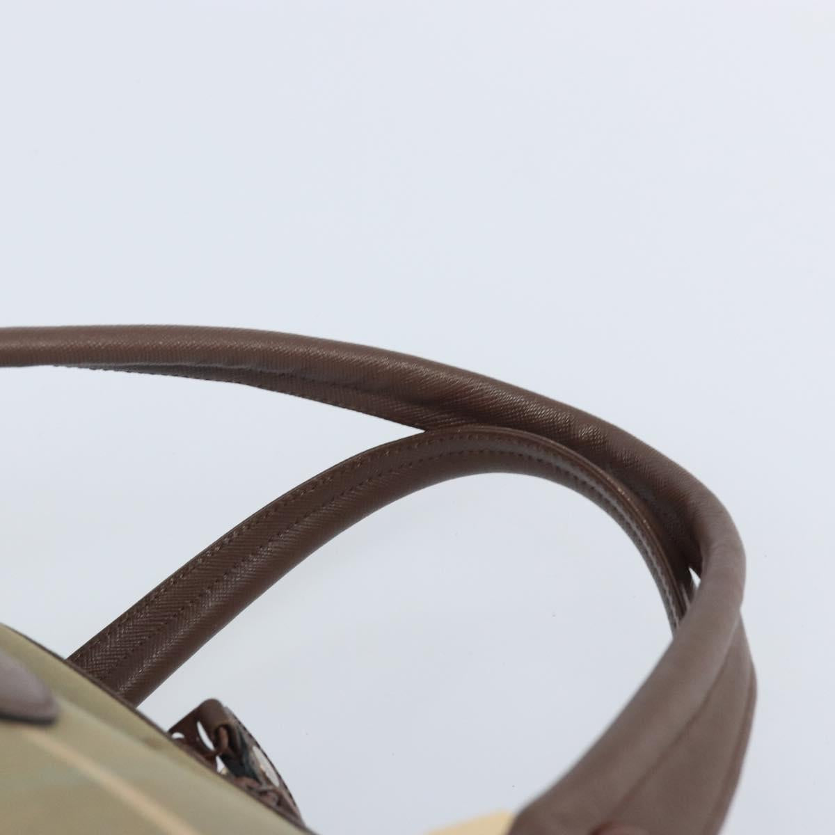 Burberrys Nova Check Boston Bag Canvas Beige Gold Auth ep13303