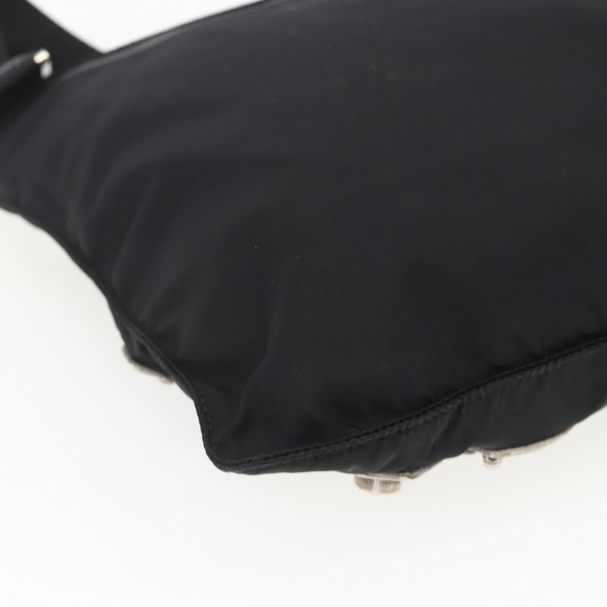 PRADA Shoulder Bag Nylon Black Silver Auth ep13306V