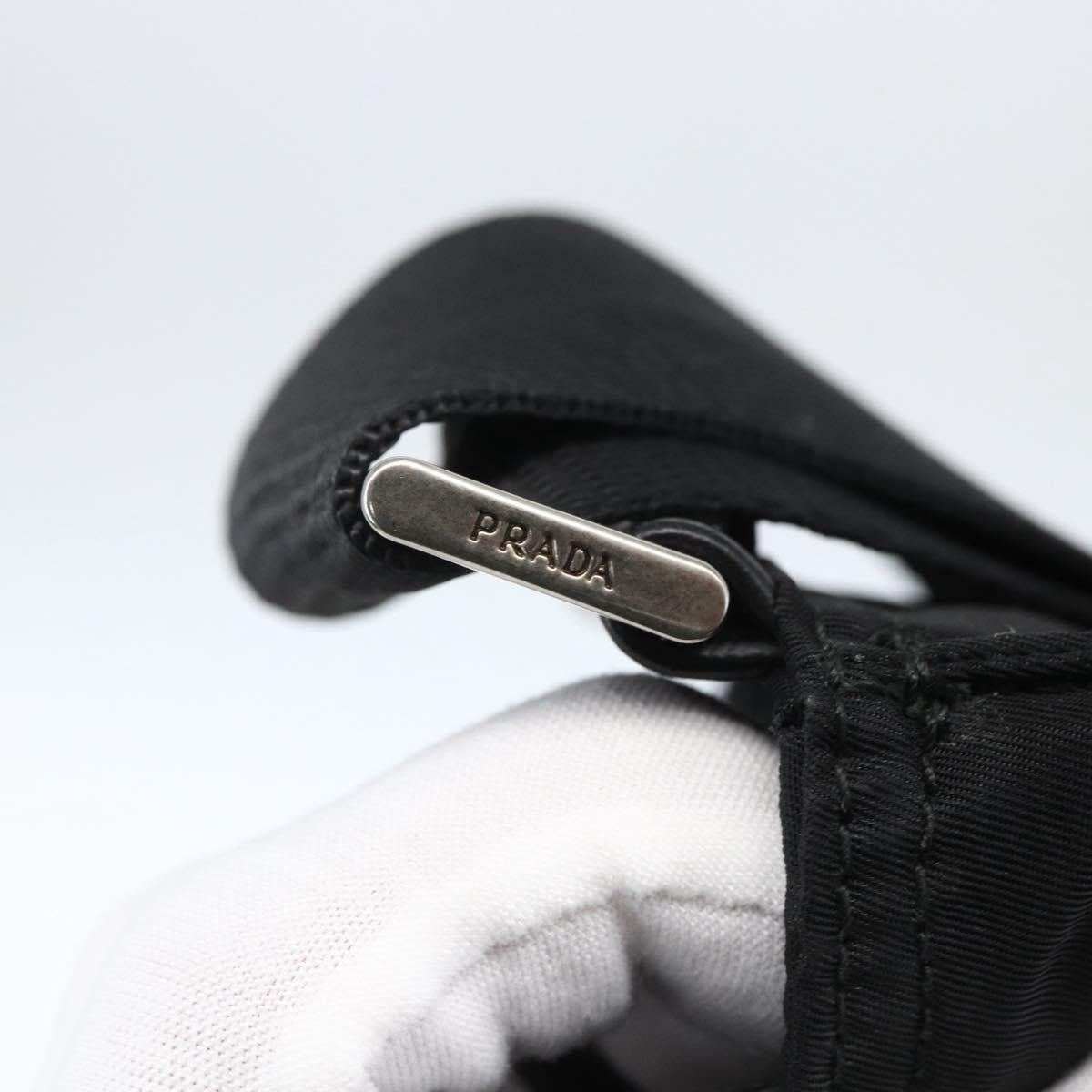 PRADA Shoulder Bag Nylon Black Silver Auth ep13306V