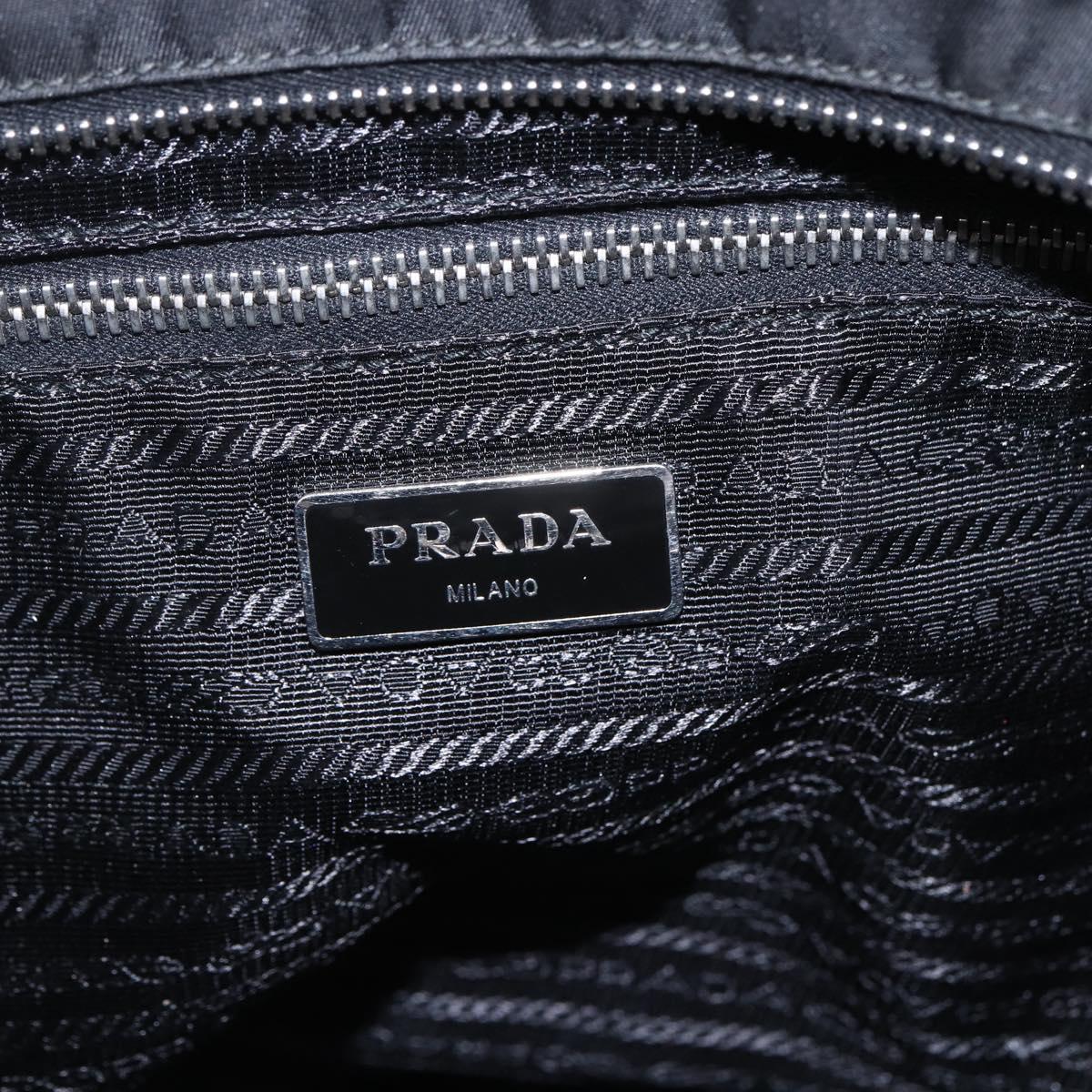 PRADA Shoulder Bag Nylon Black Silver Auth ep13306V