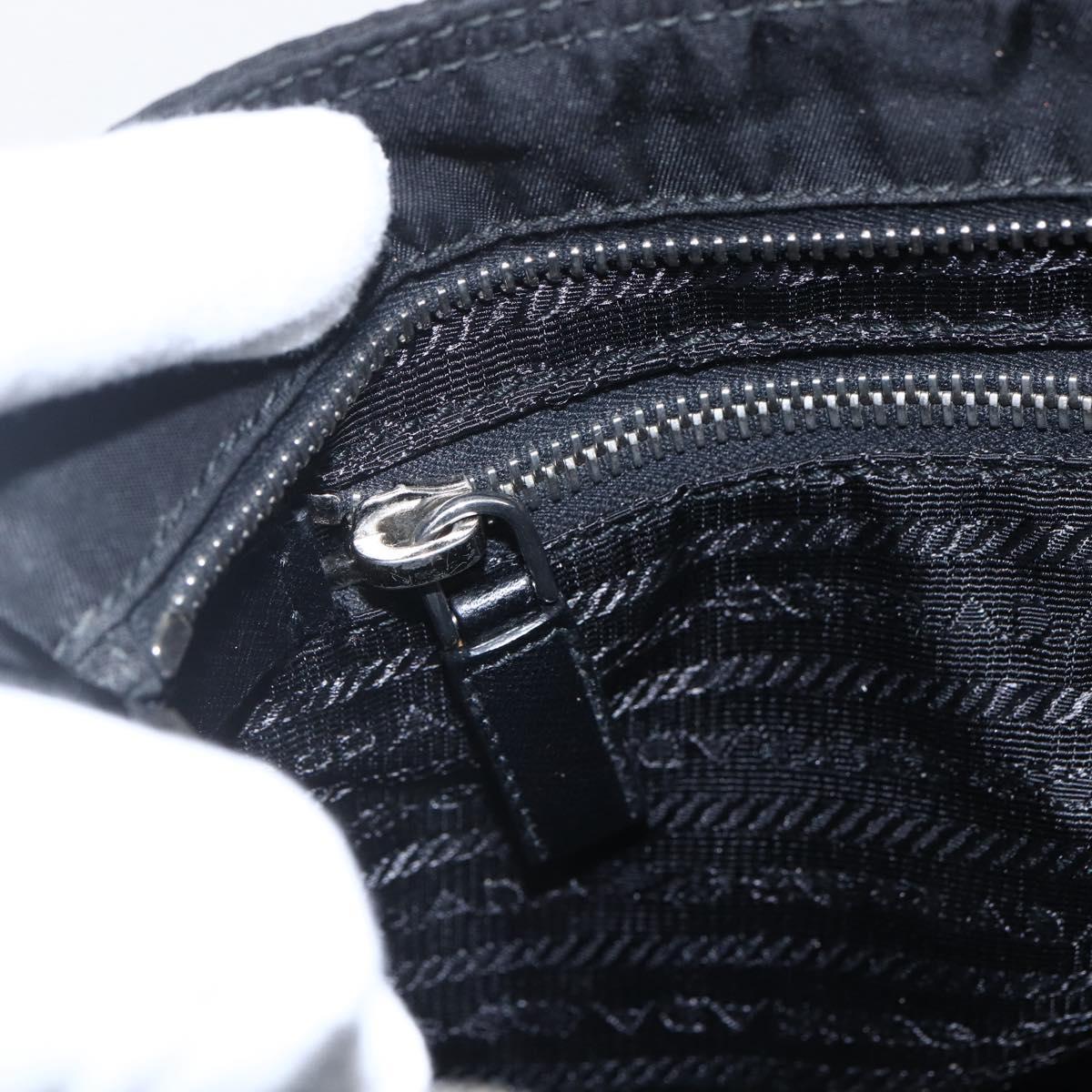 PRADA Shoulder Bag Nylon Black Silver Auth ep13306V