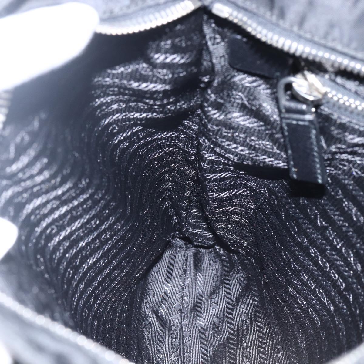 PRADA Shoulder Bag Nylon Black Silver Auth ep13306V