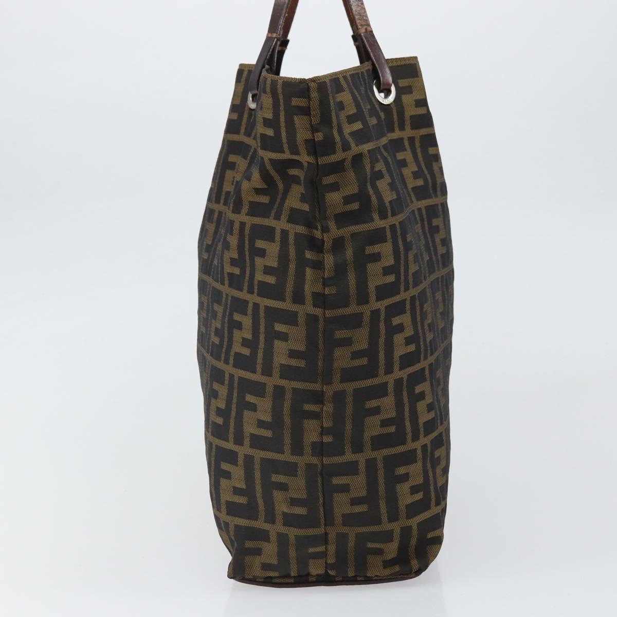 FENDI Zucca Canvas Hand Bag Black Brown Auth ep13307