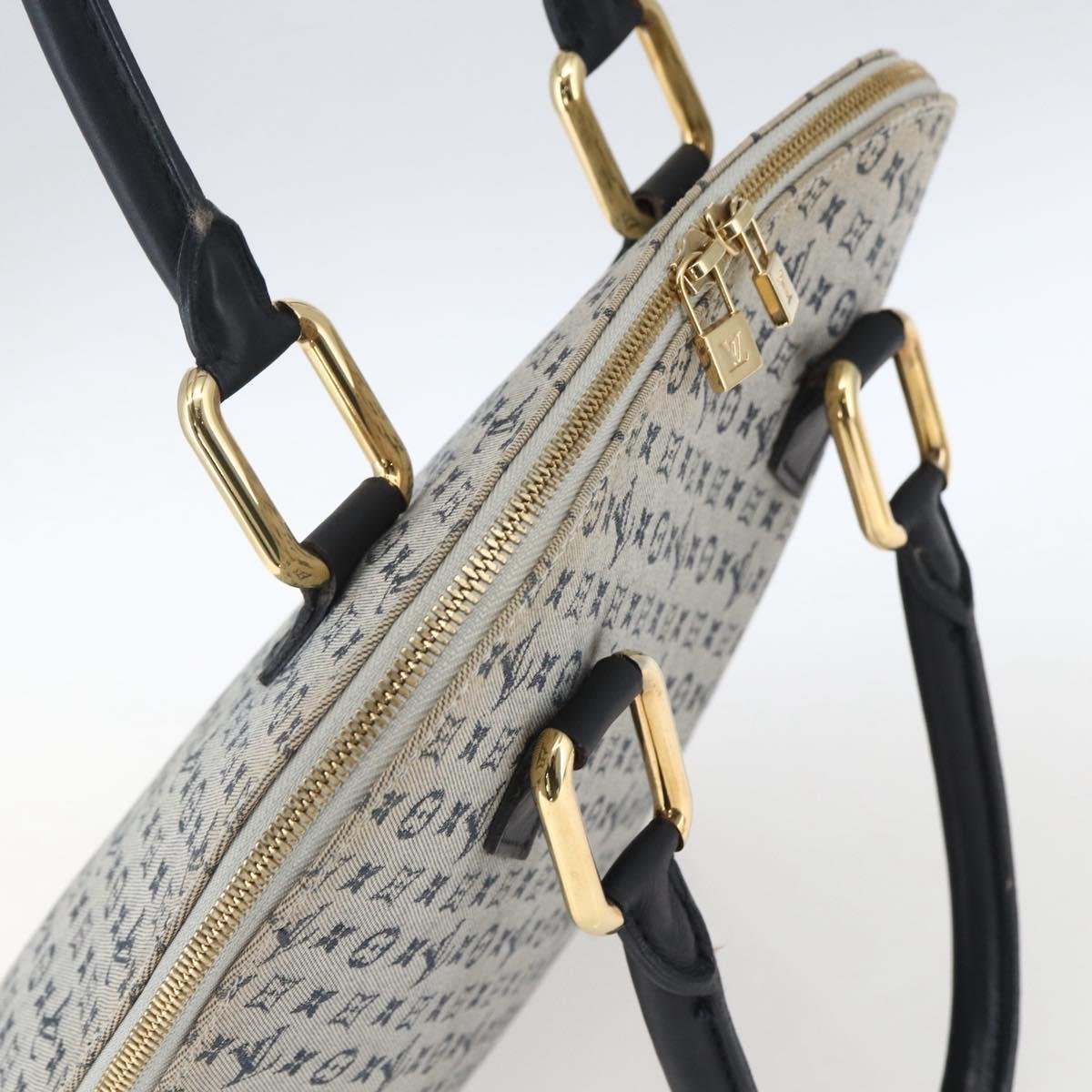 LOUIS VUITTON Monogram Mini Alma Haut Hand Bag Blue M92202 LV Auth ep13315A