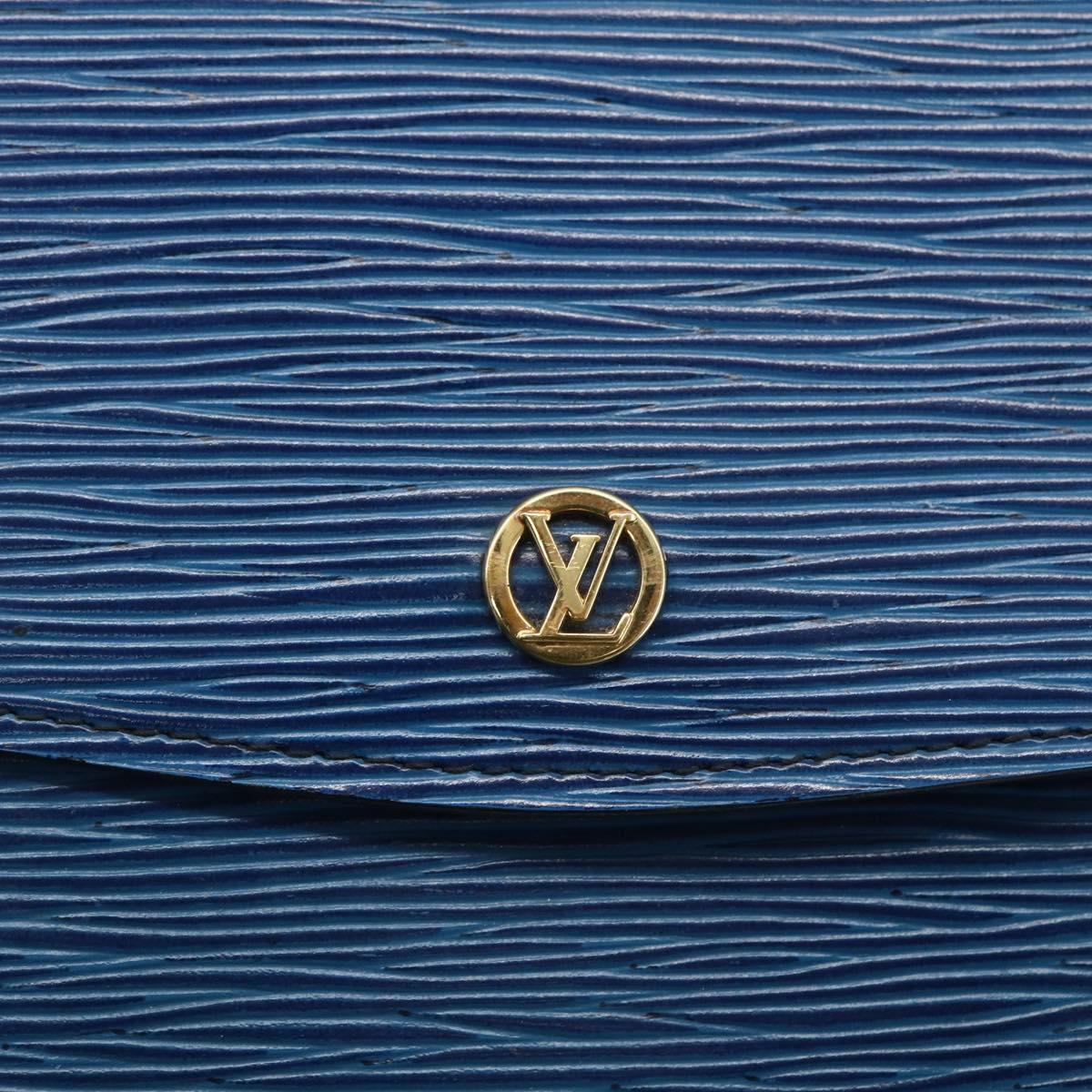 LOUIS VUITTON Epi Montaigne 27 Clutch Bag Blue M52655 LV Auth ep13321