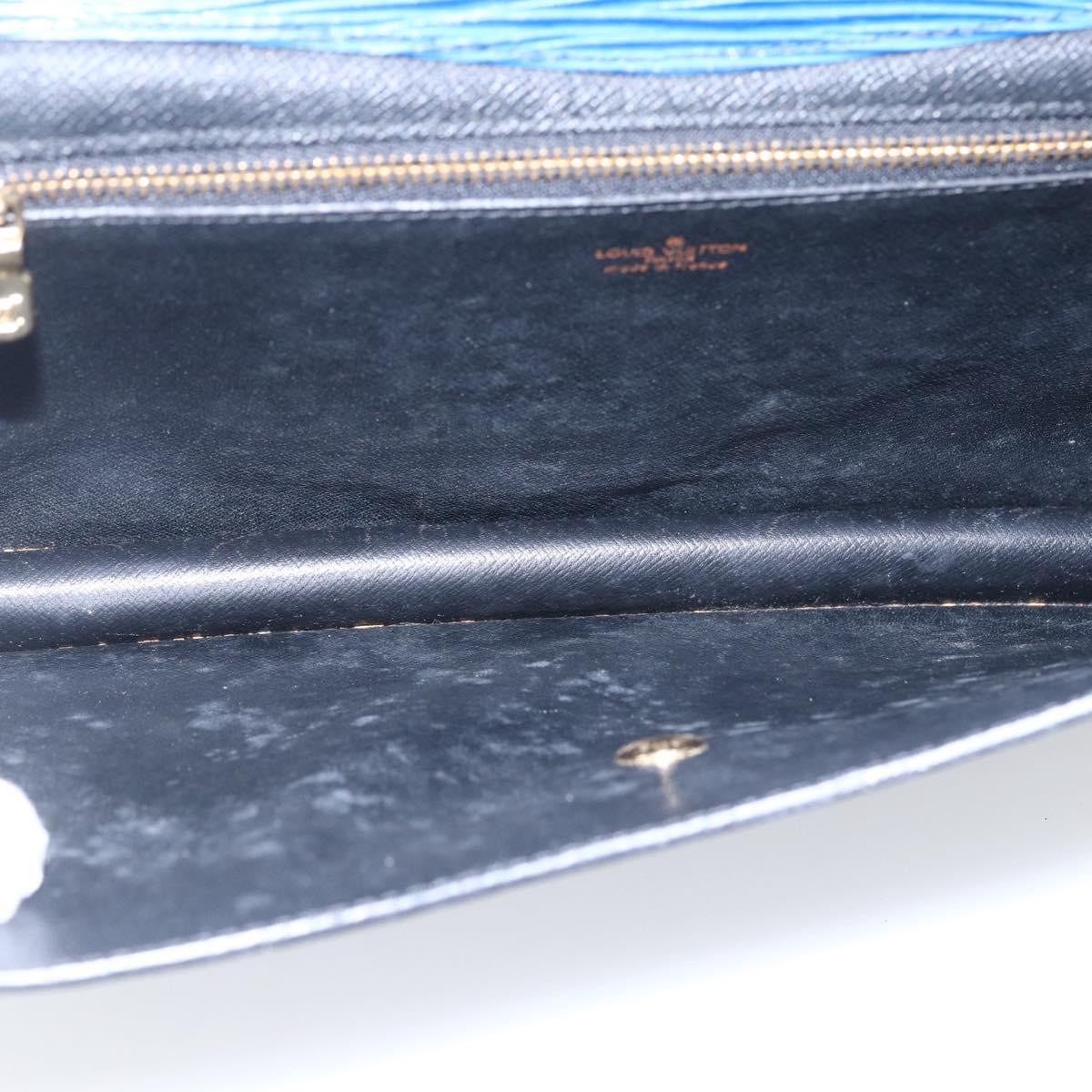 LOUIS VUITTON Epi Montaigne 27 Clutch Bag Blue M52655 LV Auth ep13321