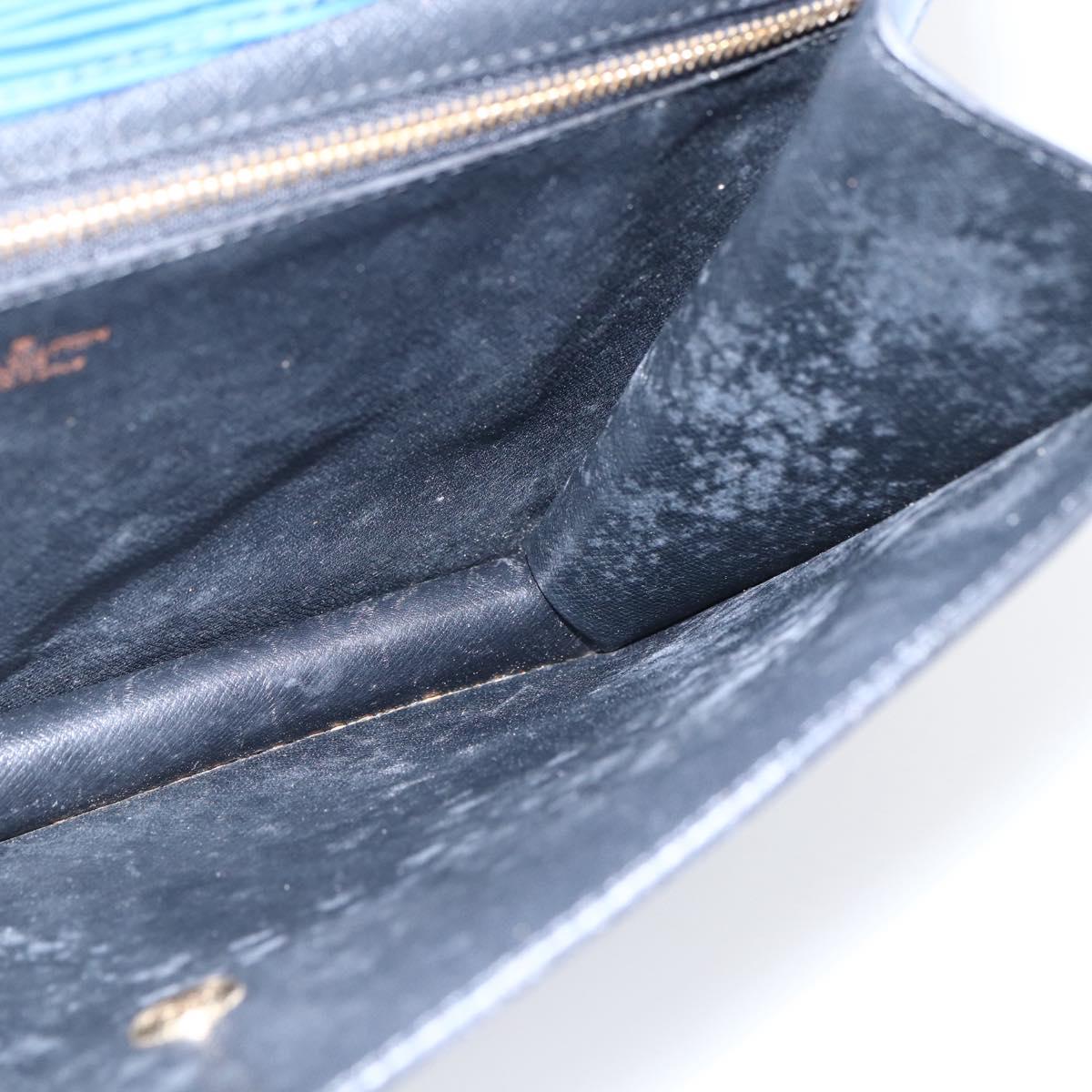 LOUIS VUITTON Epi Montaigne 27 Clutch Bag Blue M52655 LV Auth ep13321