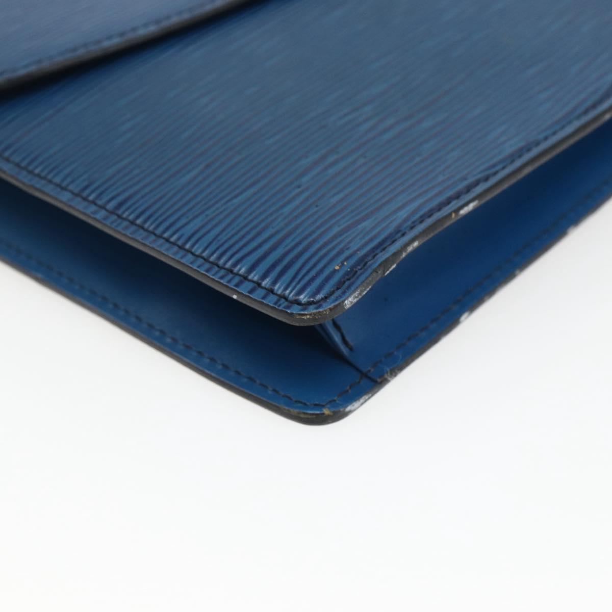 LOUIS VUITTON Epi Montaigne 27 Clutch Bag Blue M52655 LV Auth ep13321