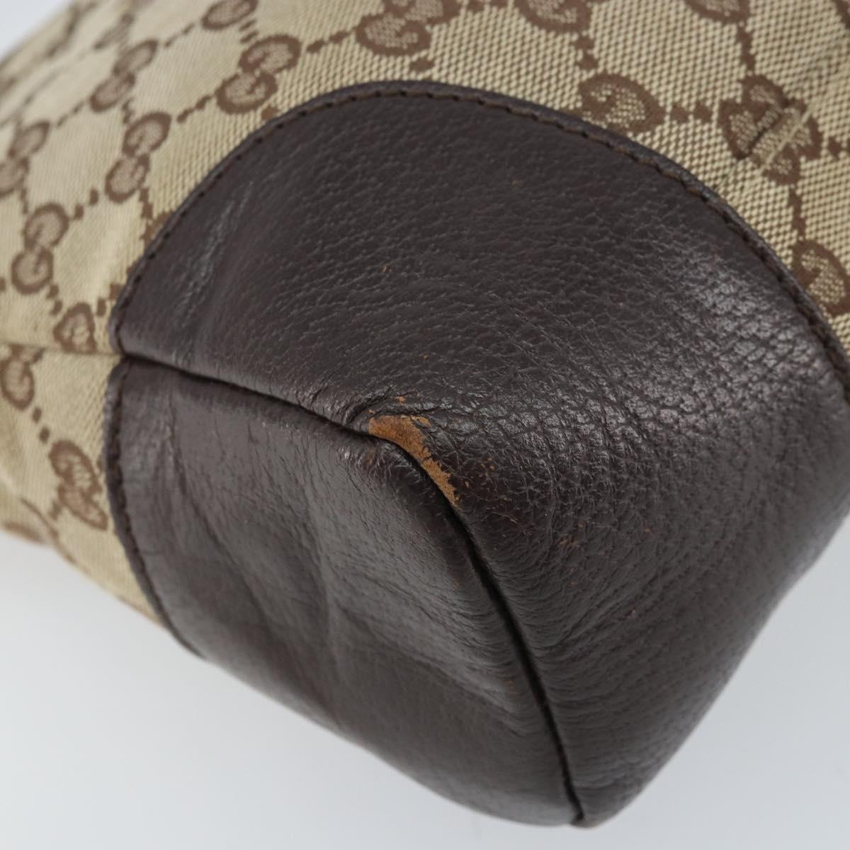 GUCCI GG Canvas Shoulder Bag Beige Silver 114273 Auth ep13324