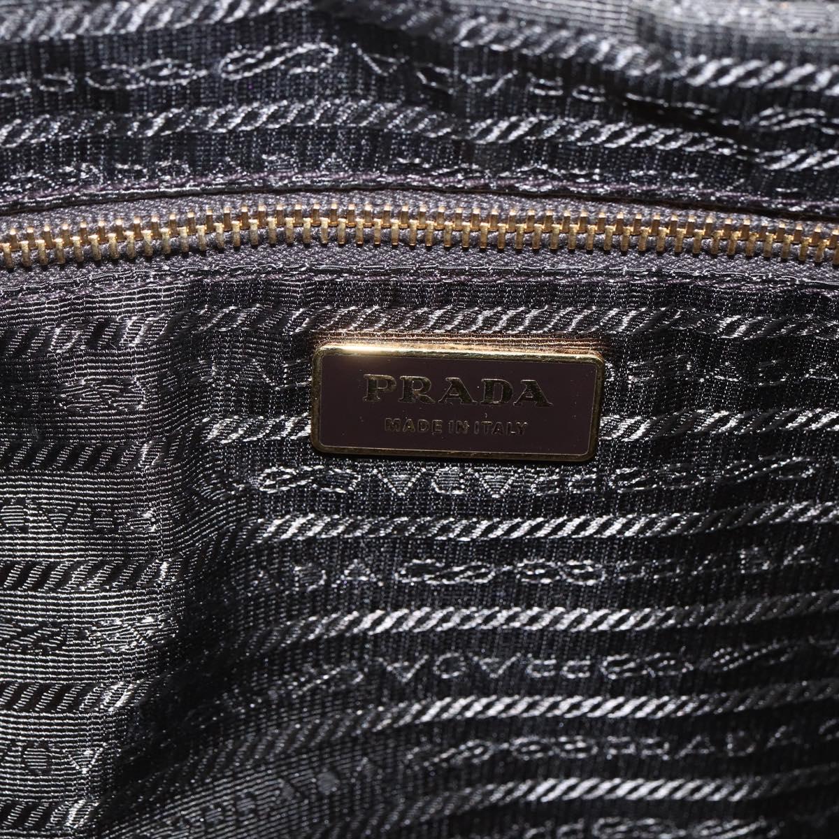 PRADA Hand Bag Safiano leather Gold Tone Auth ep13327A
