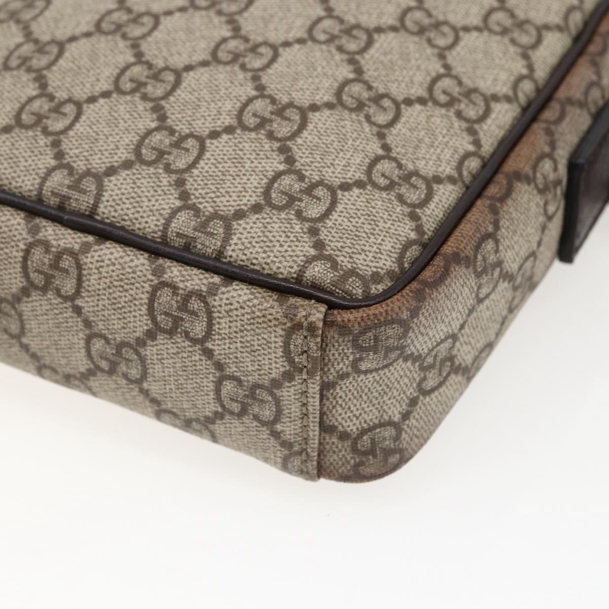 GUCCI GG Supreme Shoulder Bag PVC Beige Silver 122754 Auth ep13334