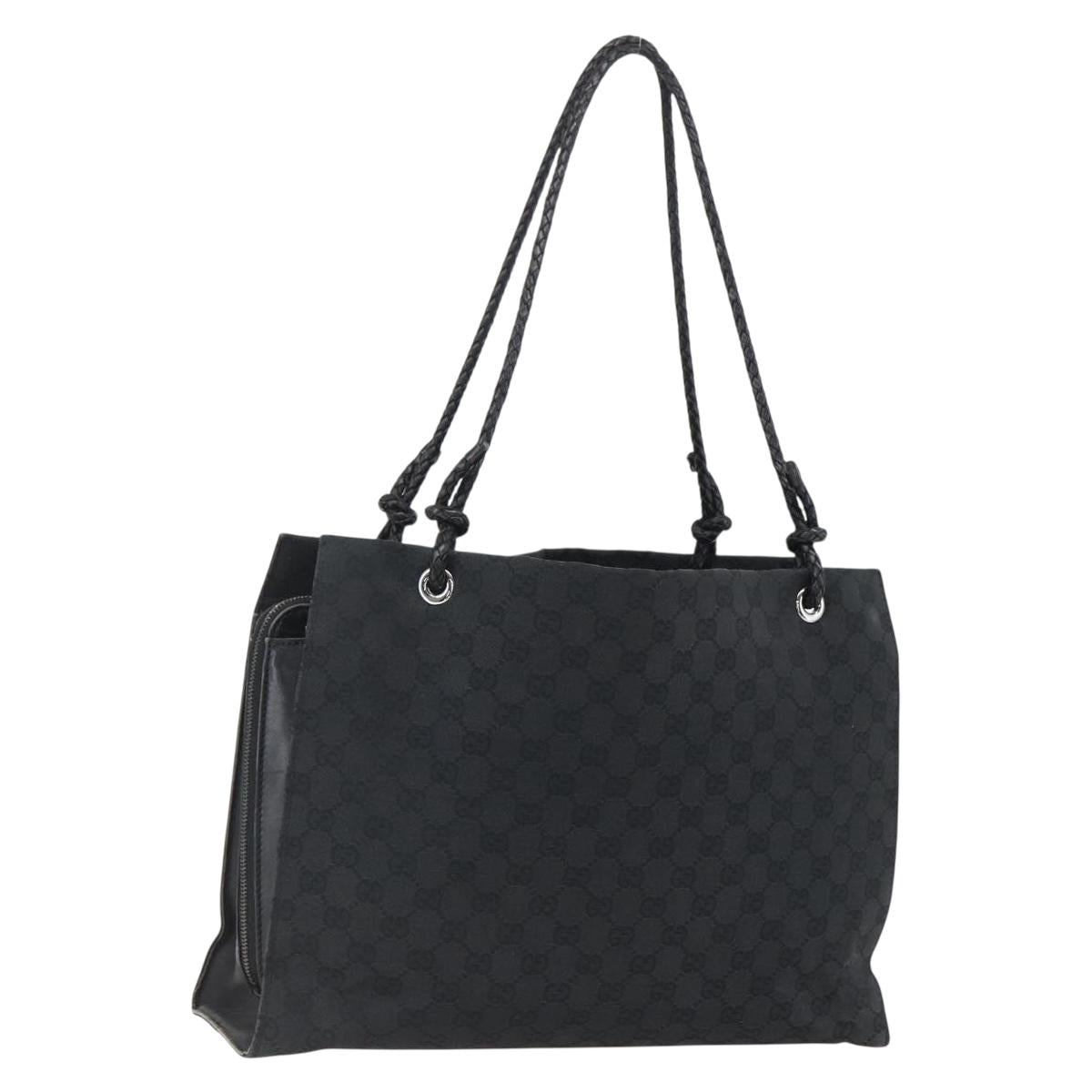 GUCCI GG Canvas Tote Bag Black 109140 Auth ep13339