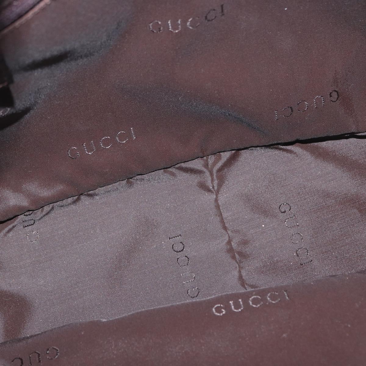 GUCCI Bamboo Hand Bag Nylon 2way Black Silver 001 1638 3754 Auth ep13341