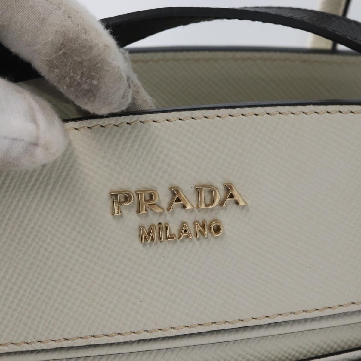PRADA Hand Bag Canvas 2way Black Gold Auth ep13345