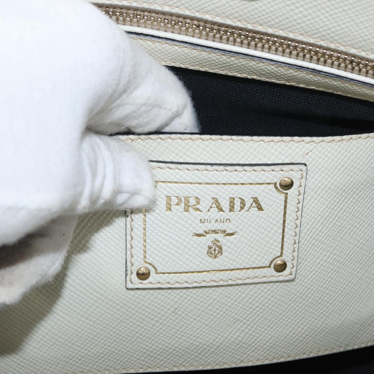 PRADA Hand Bag Canvas 2way Black Gold Auth ep13345