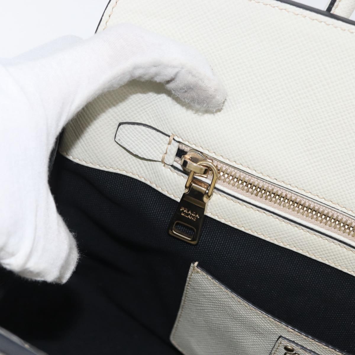 PRADA Hand Bag Canvas 2way Black Gold Auth ep13345