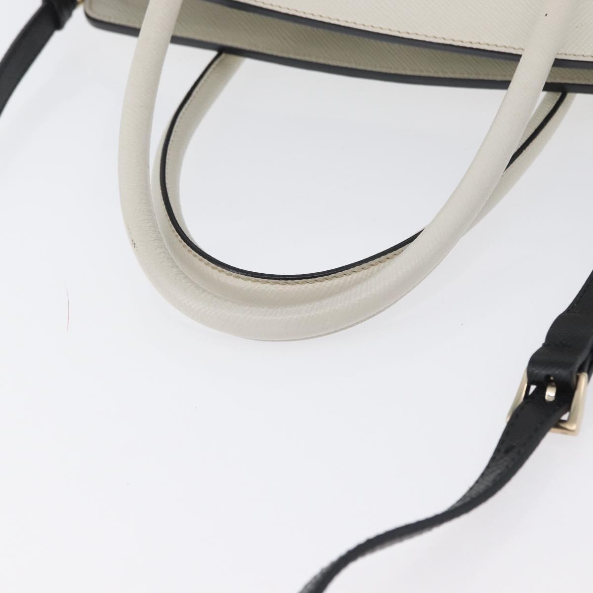 PRADA Hand Bag Canvas 2way Black Gold Auth ep13345