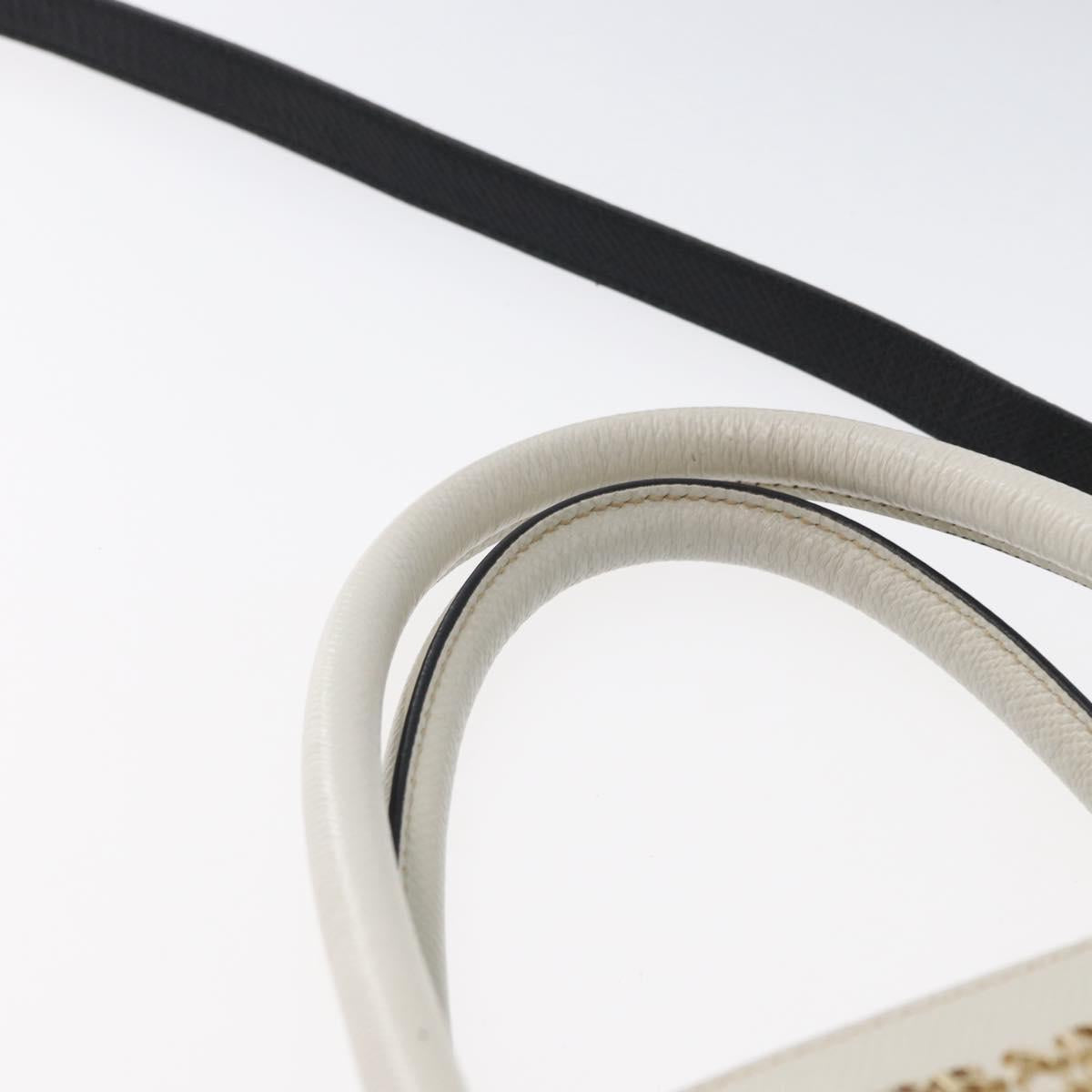 PRADA Hand Bag Canvas 2way Black Gold Auth ep13345