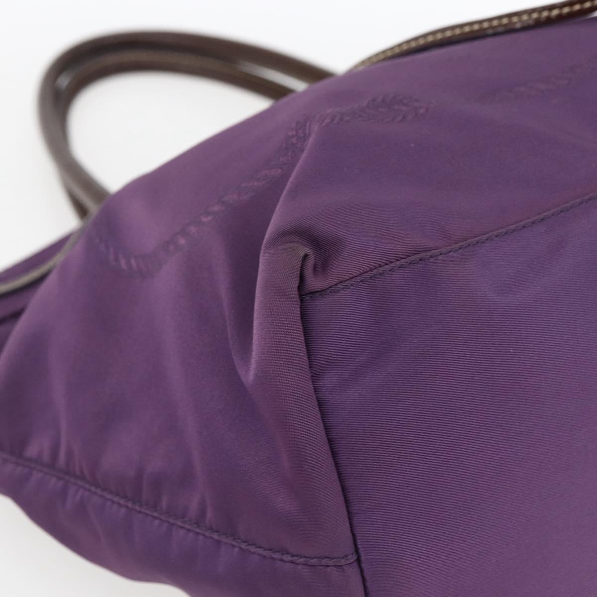 PRADA Hand Bag Nylon Purple Gold Auth ep13355
