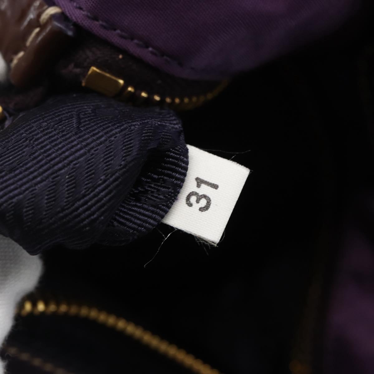 PRADA Hand Bag Nylon Purple Gold Auth ep13355