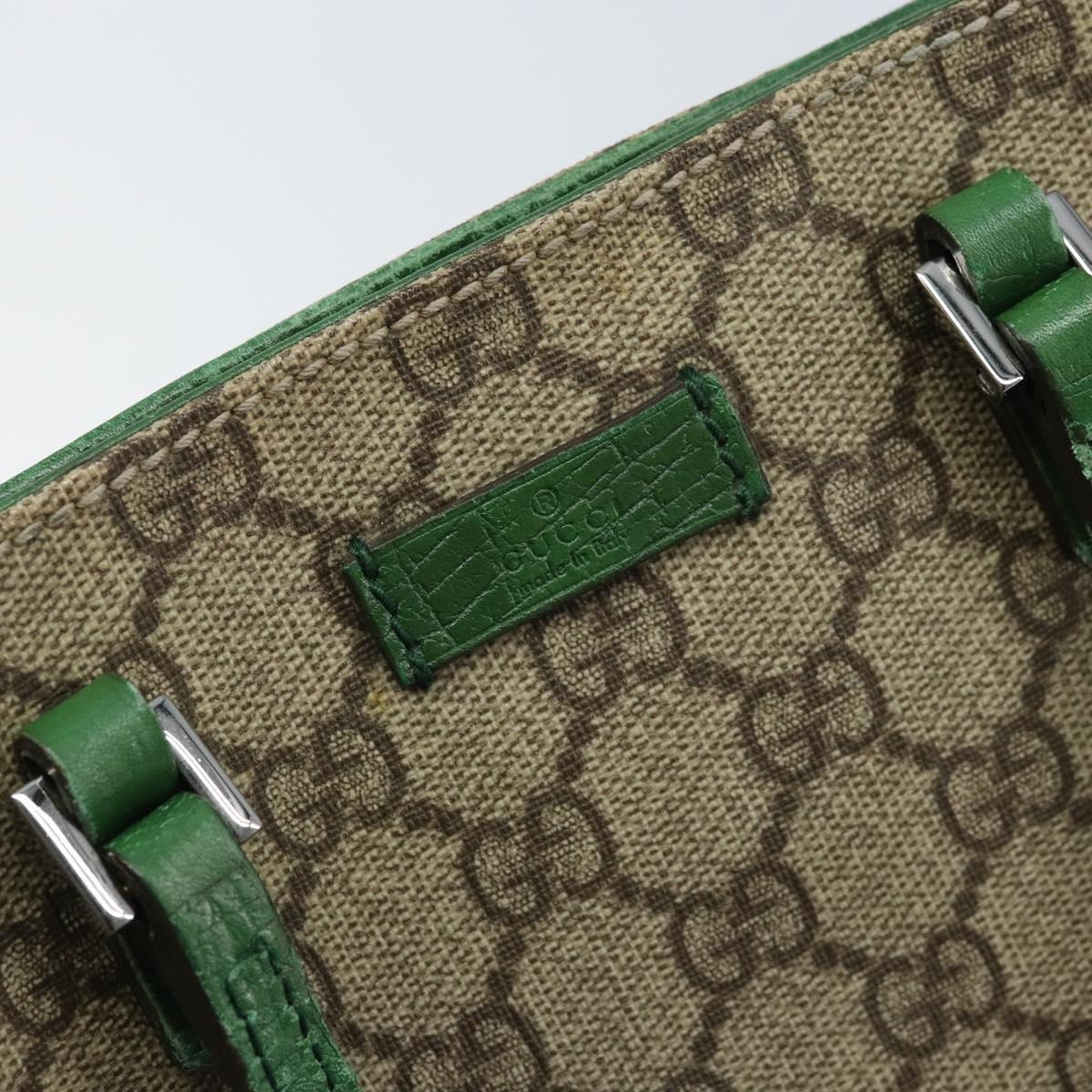 GUCCI GG Supreme Hand Bag PVC Beige Silver 117551 Auth ep13364