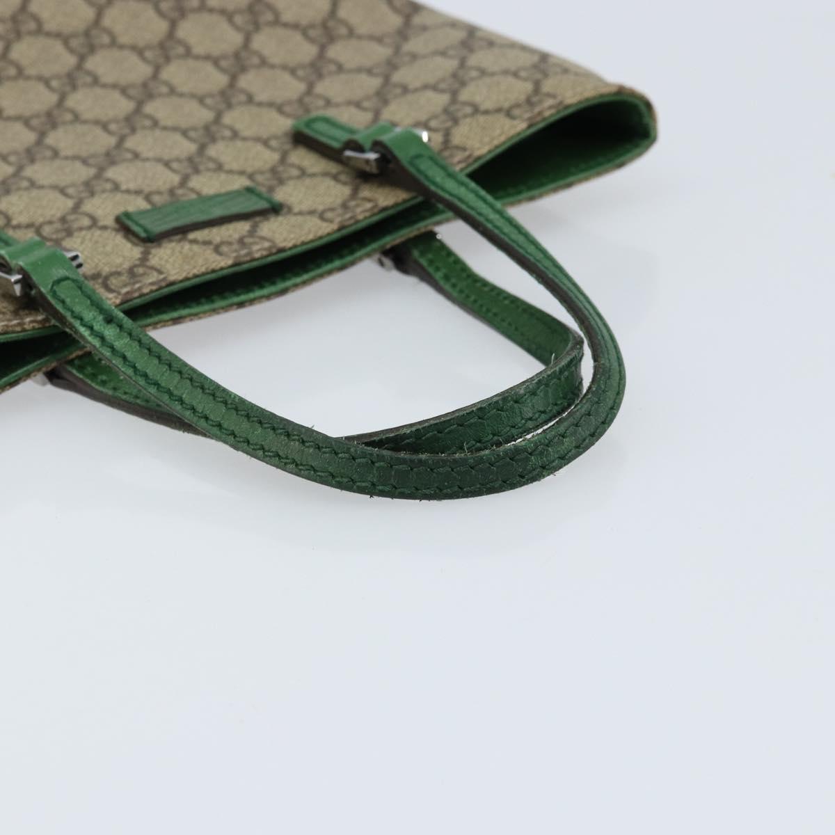 GUCCI GG Supreme Hand Bag PVC Beige Silver 117551 Auth ep13364