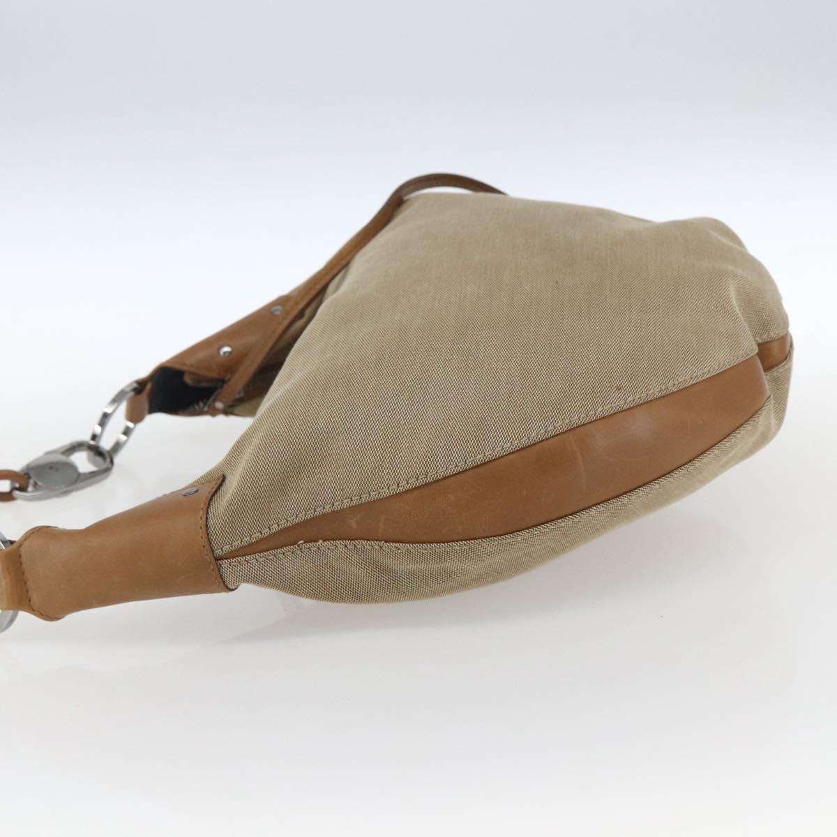 GUCCI Shoulder Bag Canvas Beige Silver 95726 Auth ep13367