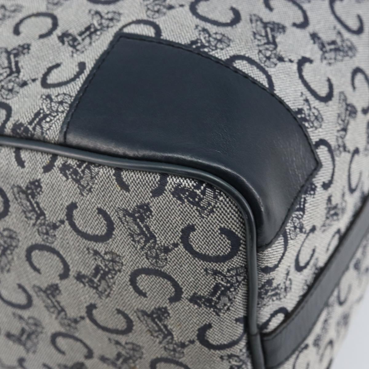 CELINE C Sulky Boston Bag Canvas Navy Gold Auth ep13370