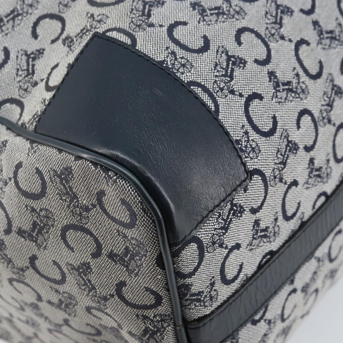 CELINE C Sulky Boston Bag Canvas Navy Gold Auth ep13370