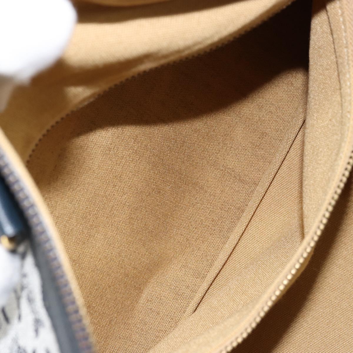 CELINE C Sulky Boston Bag Canvas Navy Gold Auth ep13370