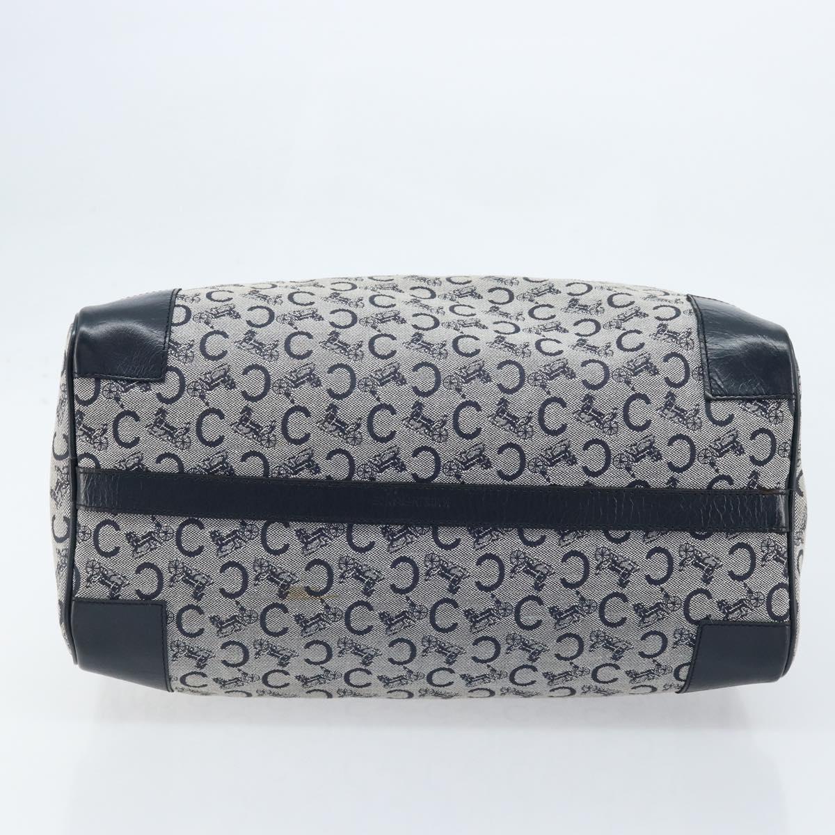 CELINE C Sulky Boston Bag Canvas Navy Gold Auth ep13370