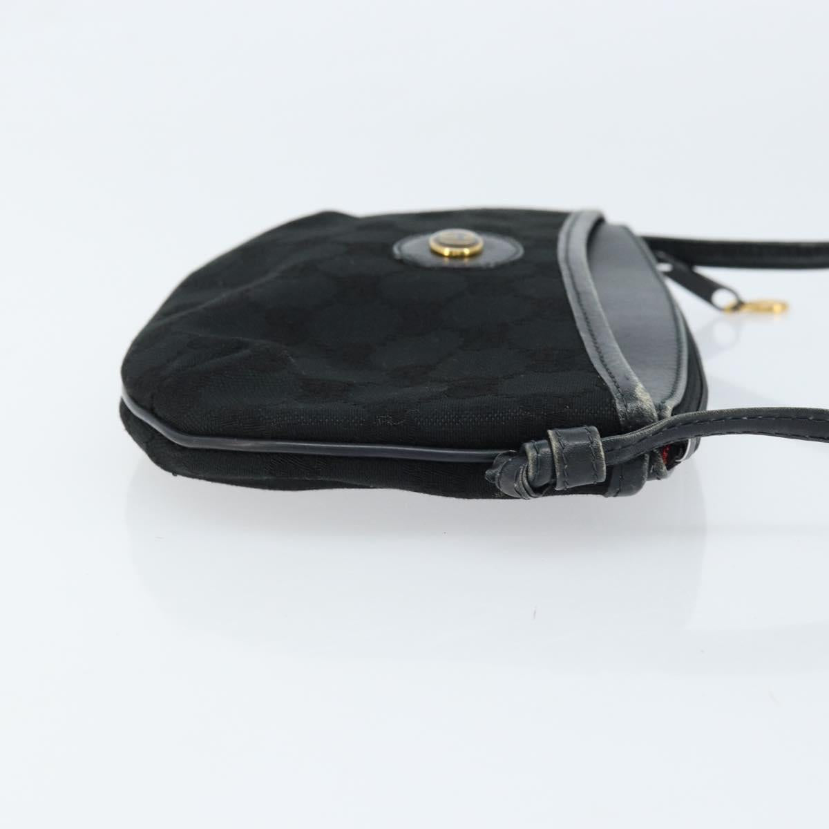 GUCCI GG Supreme Shoulder Bag Black Gold 904 02 020 Auth ep13376