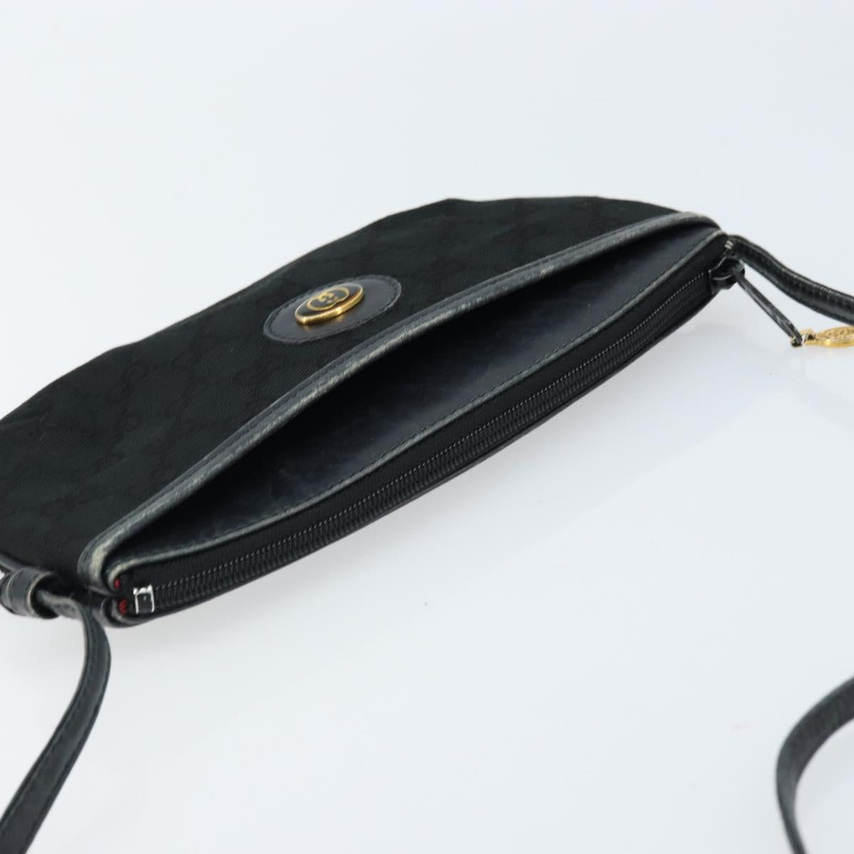 GUCCI GG Supreme Shoulder Bag Black Gold 904 02 020 Auth ep13376