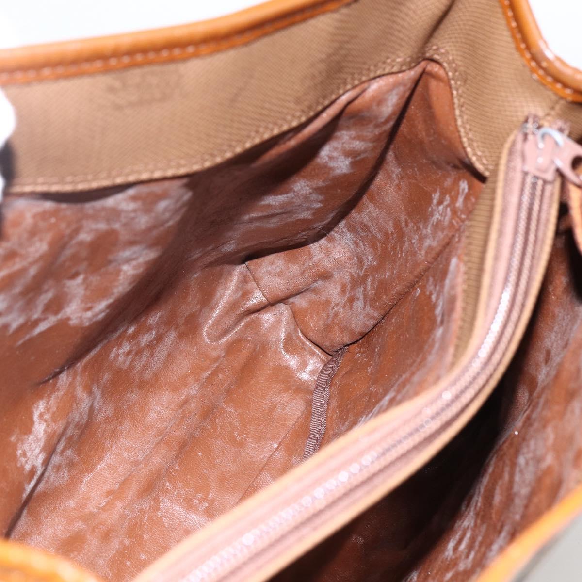 Burberrys Nova Check Hand Bag Canvas Beige Gold Auth ep13387