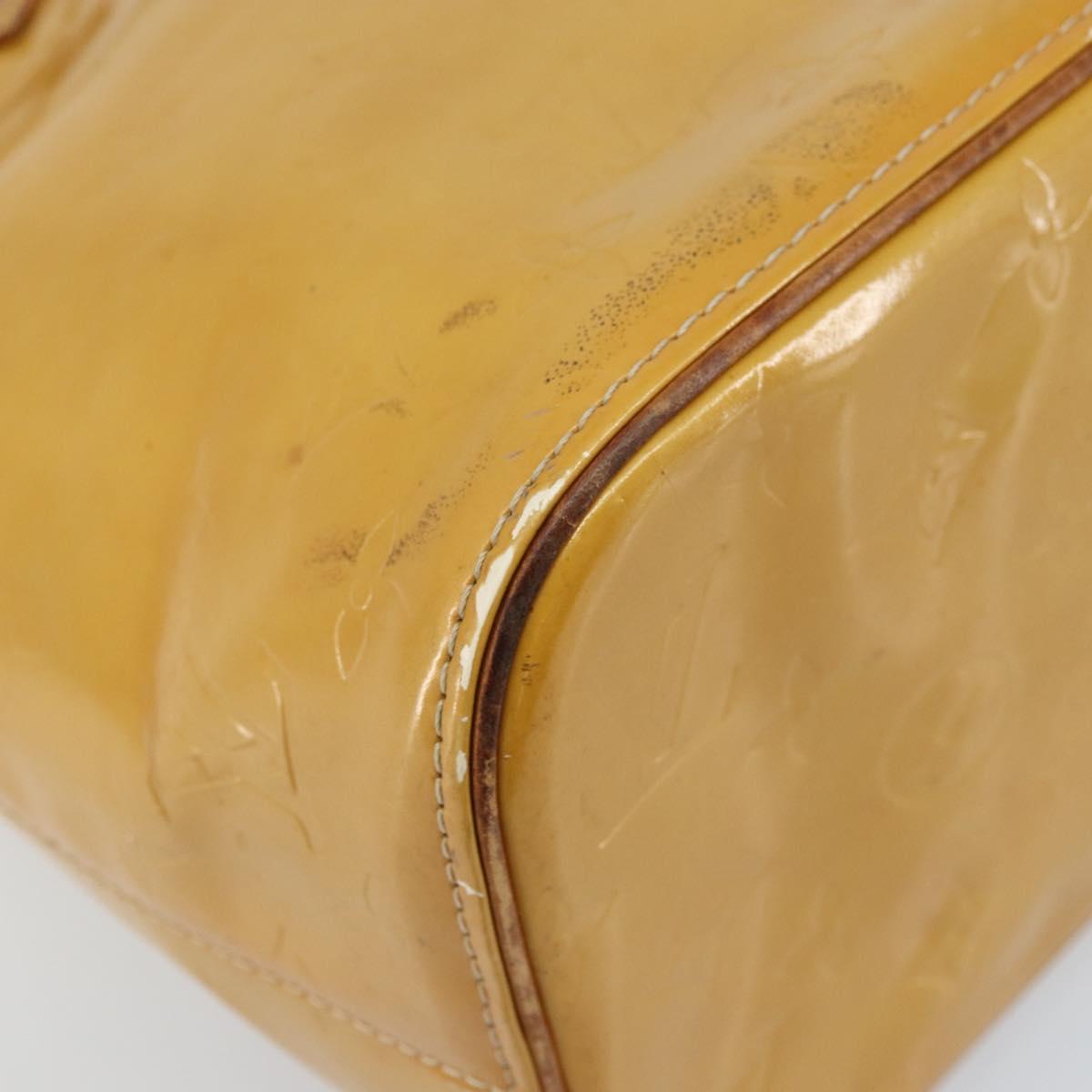 LOUIS VUITTON Monogram Vernis Houston Hand Bag Beige M91004 LV Auth ep13389