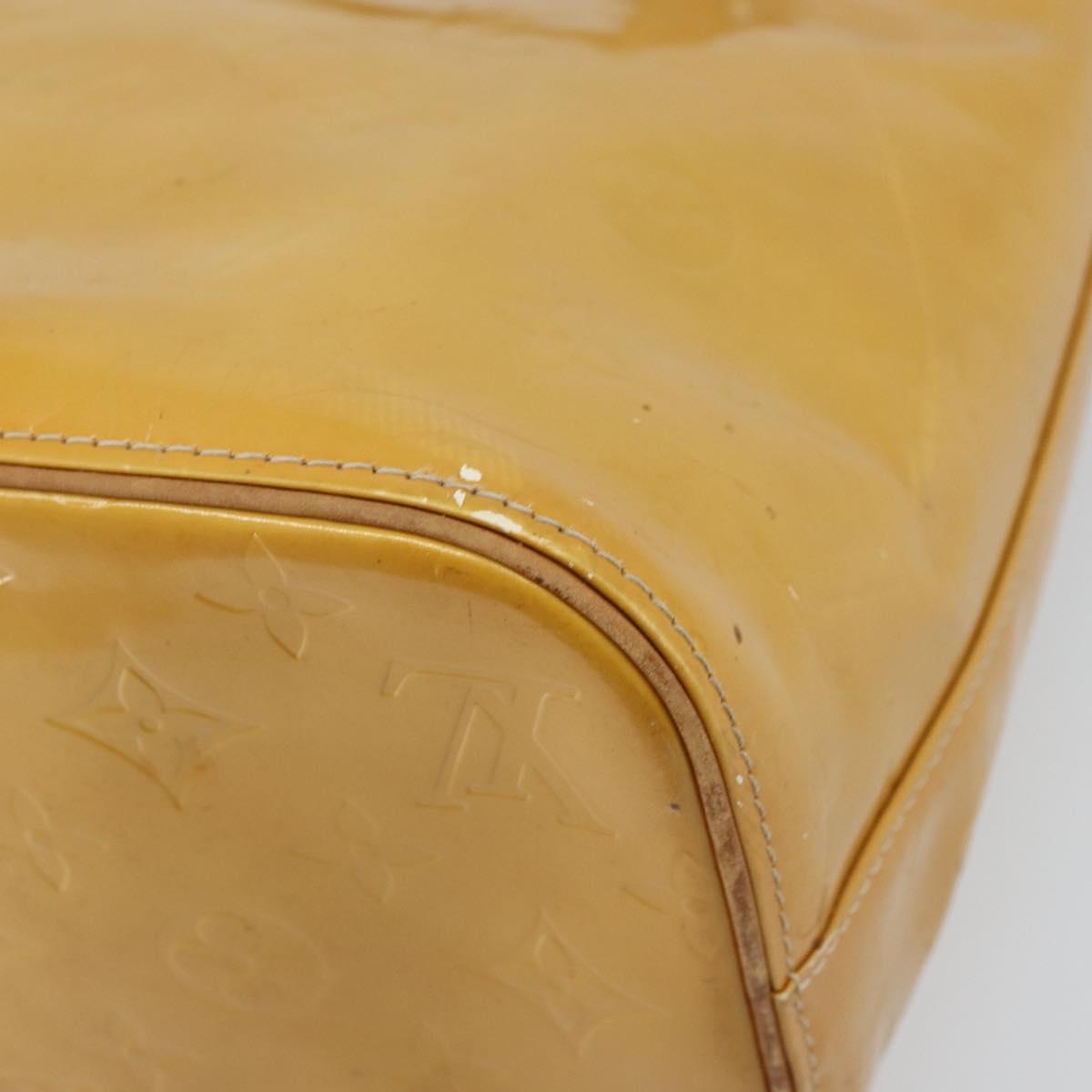 LOUIS VUITTON Monogram Vernis Houston Hand Bag Beige M91004 LV Auth ep13389