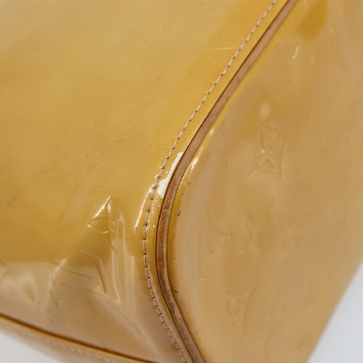 LOUIS VUITTON Monogram Vernis Houston Hand Bag Beige M91004 LV Auth ep13389